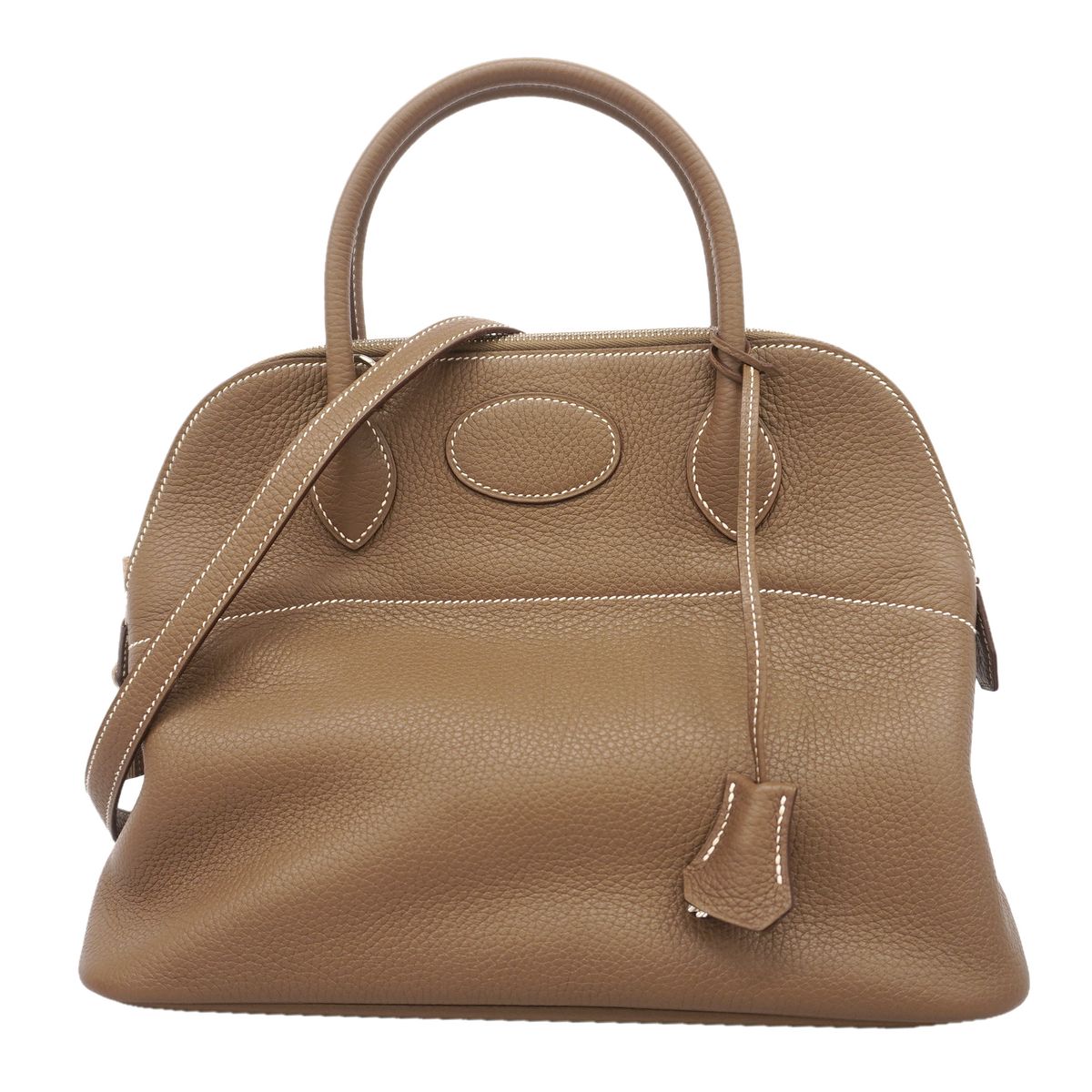 Hermes Handbag Bolide 31 Taurillon Clemence Etoupe Silver 2-Way Bag