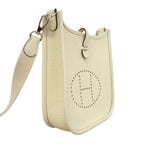 Hermes Shoulder Bag Evelyne TPM Taurillon Clemence Cream Silver — view 2