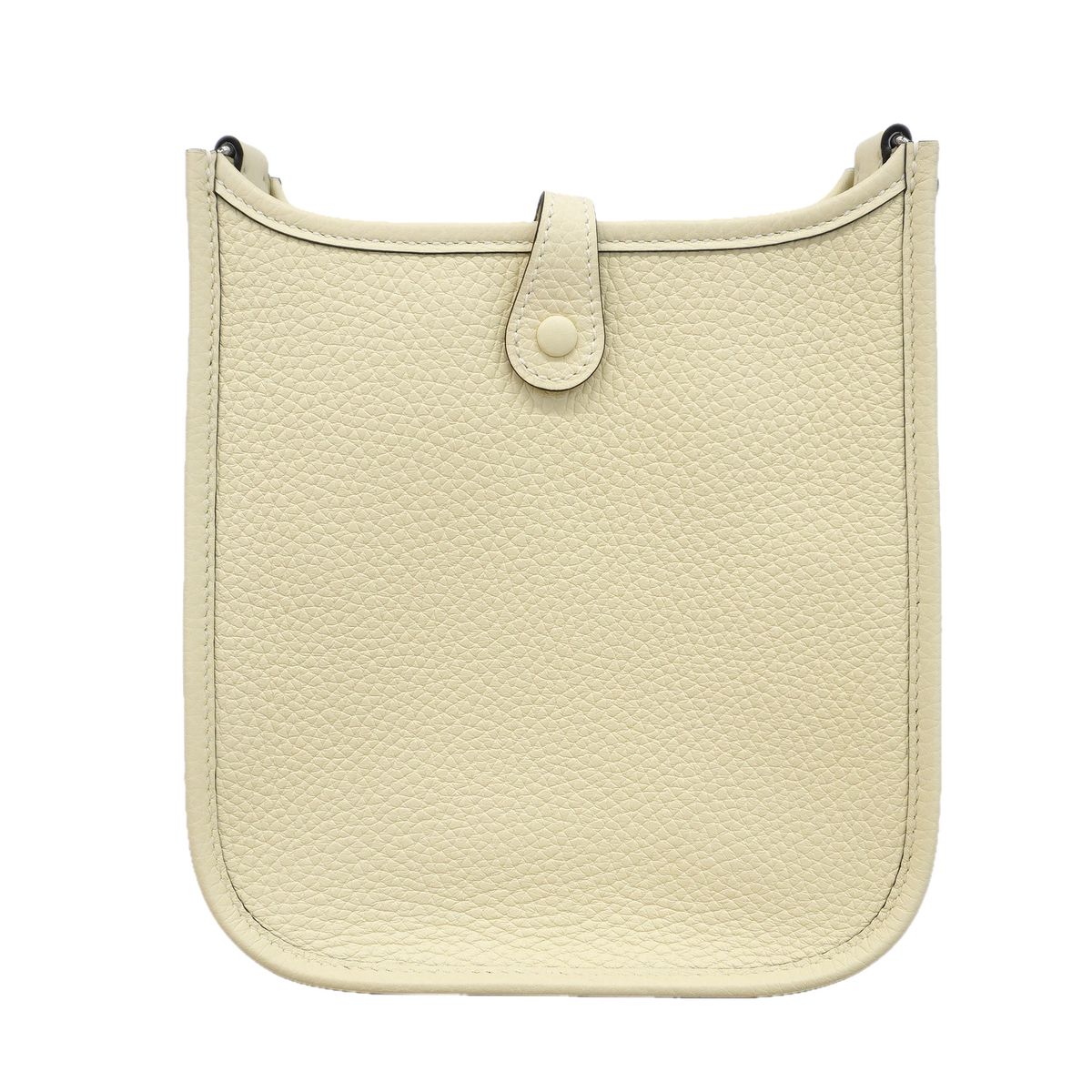 Hermes Shoulder Bag Evelyne TPM Taurillon Clemence Cream Silver — view 8