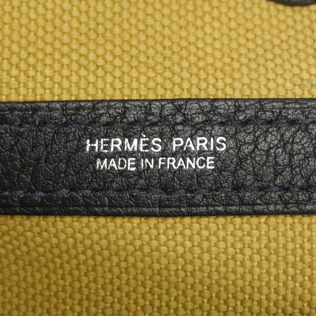 Hermes Tote Bag Garden Party TPM Toile Officier Black Beige Silver — view 5