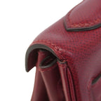 Hermes Handbag Kelly 32 Courchevel Rouge Ash Gold 2-Way Bag — view 7