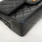 Chanel Shoulder Bag Quilted Lambskin Black Gold — view 6