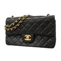 Chanel Shoulder Bag Quilted Lambskin Black Gold