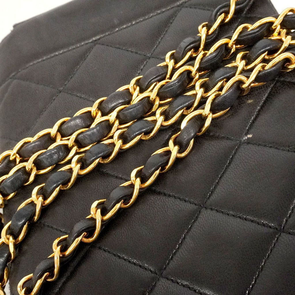 Chanel Shoulder Bag Diana Lambskin Black Gold — view 8