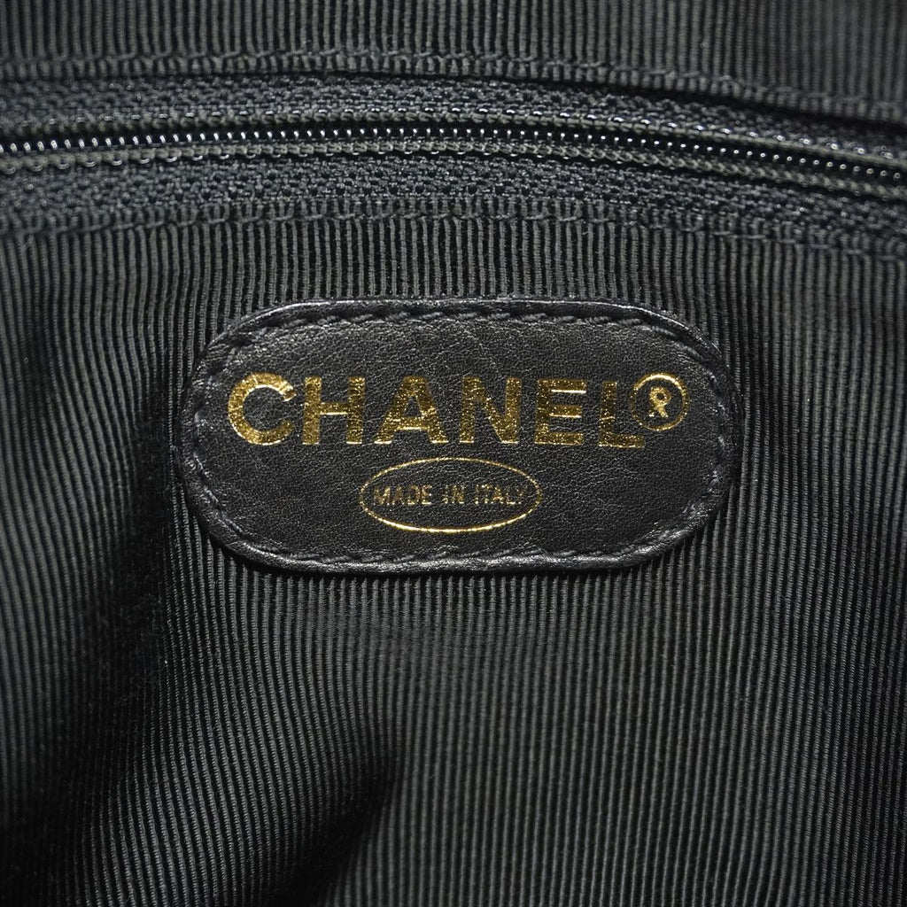 Chanel Chain Tote Bag Quilted Caviar Leather Black Gold — view 5