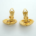 Chanel Earrings Vintage CC Logo Round Circle Gold Plated Faux Pearl — view 8