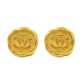Chanel Earrings Vintage CC Logo Gold Plated