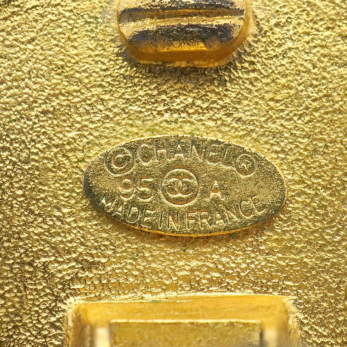 Chanel Earrings Vintage CC Logo Gold Plated — view 4