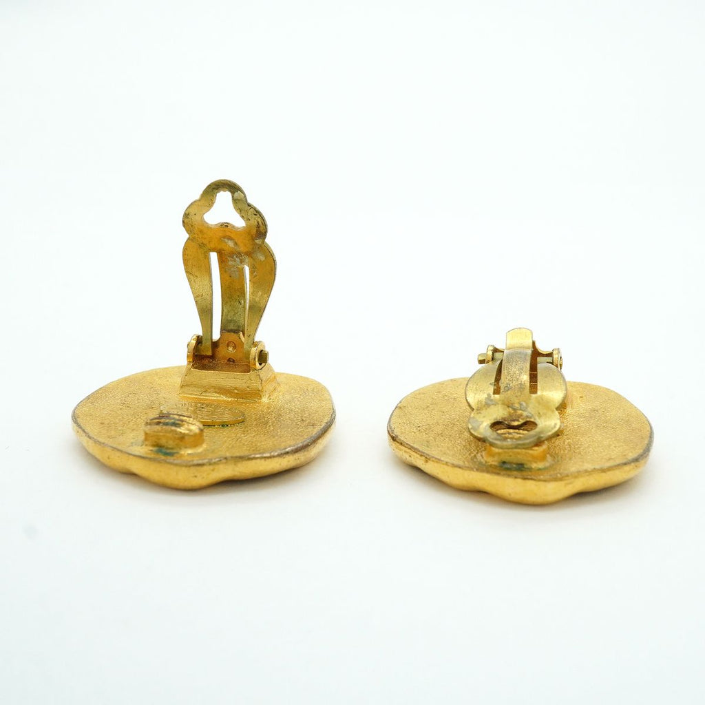 Chanel Earrings Vintage CC Logo Gold Plated — view 3