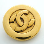 Chanel Earrings Vintage CC Logo Round Circle Gold Plated — view 6