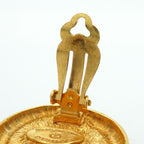 Chanel Earrings Vintage CC Logo Round Circle Gold Plated — view 7
