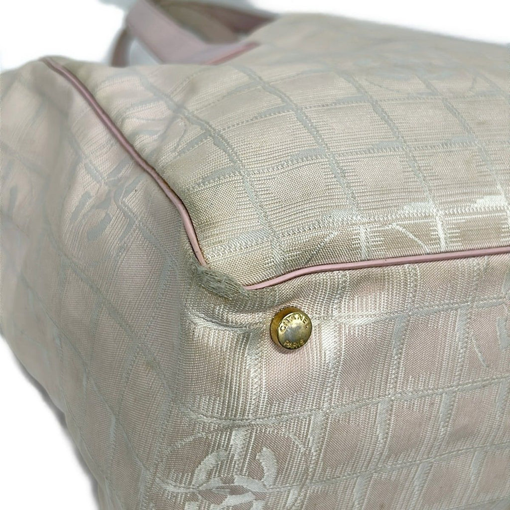 Chanel Tote Bag New Travel Line MM Pink Beige Leather — view 6