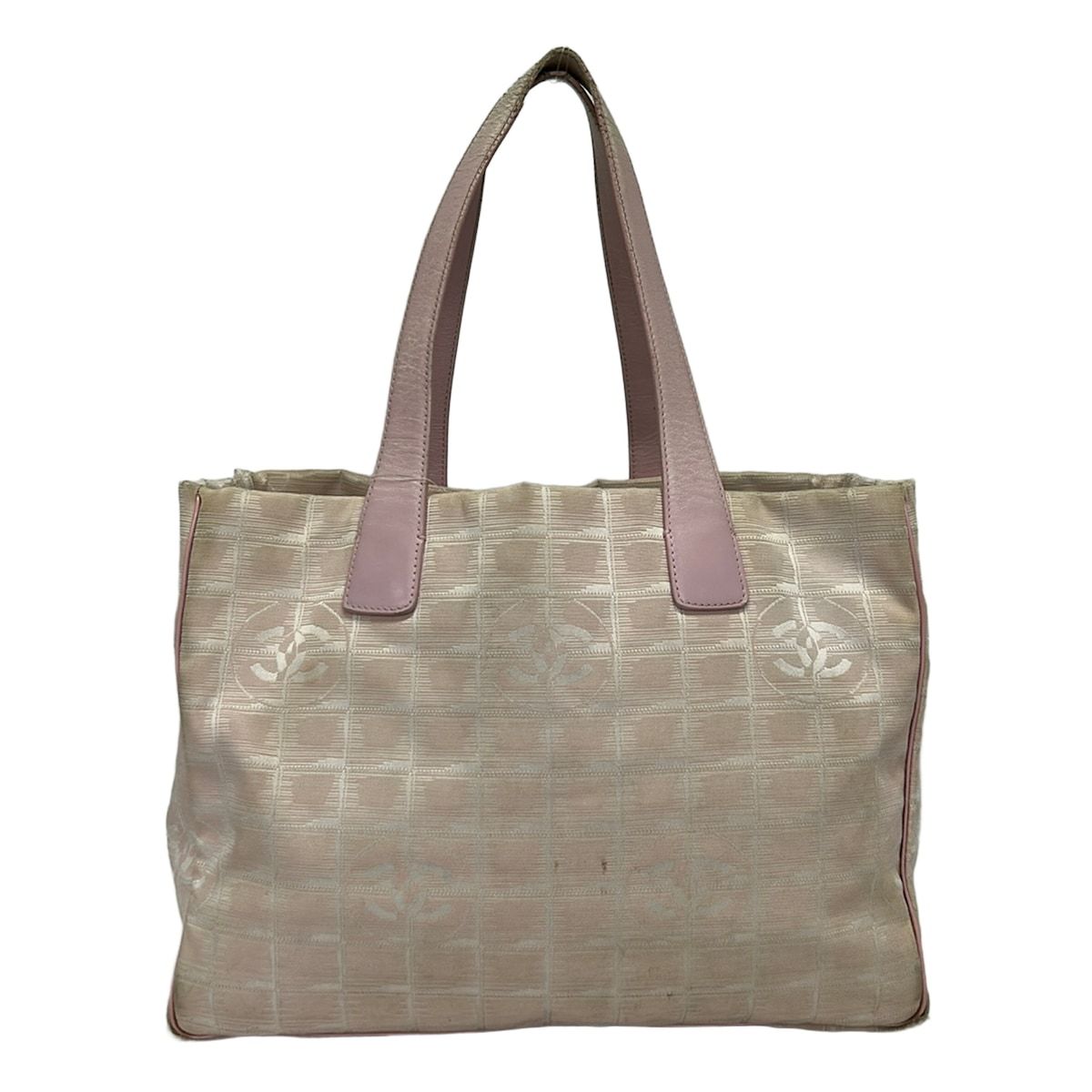 Chanel Tote Bag New Travel Line MM Pink Beige Leather
