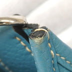 Hermes Shoulder Bag Evelyne Taurillon Clemence Blue Jean Silver — view 7
