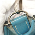 Hermes Shoulder Bag Evelyne Taurillon Clemence Blue Jean Silver — view 8