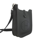 Hermes Shoulder Bag Evelyne TPM Taurillon Clemence Black Silver — view 2