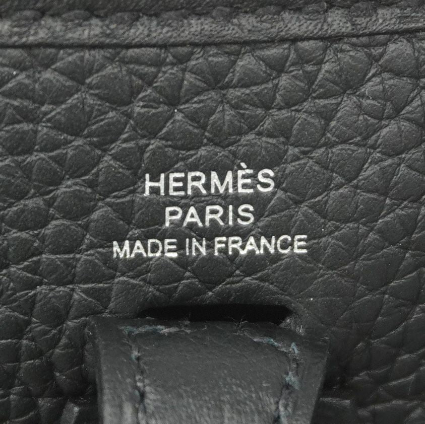 Hermes Shoulder Bag Evelyne TPM Taurillon Clemence Black Silver — view 5