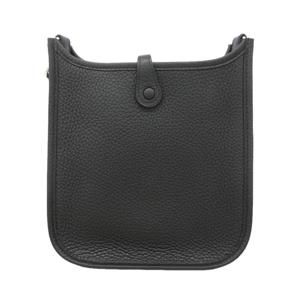 Hermes Shoulder Bag Evelyne TPM Taurillon Clemence Black Silver — view 8