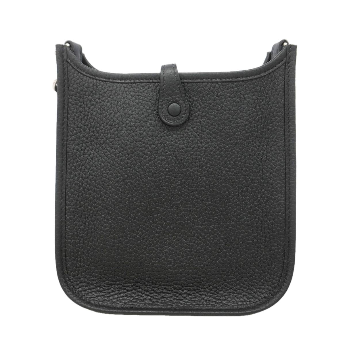 Hermes Shoulder Bag Evelyne TPM Taurillon Clemence Black Silver — view 8