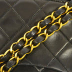 Chanel Shoulder Bag Quilted Lambskin Black Gold — view 8