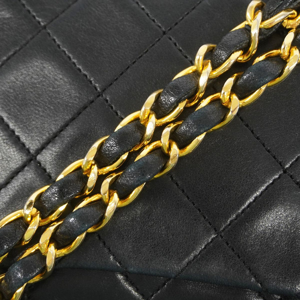 Chanel Shoulder Bag Quilted Lambskin Black Gold — view 8
