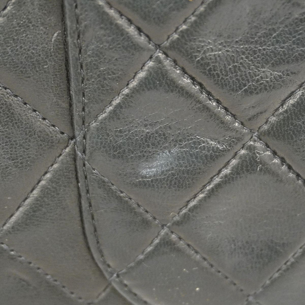 Chanel Shoulder Bag Quilted Lambskin Black Gold — view 7