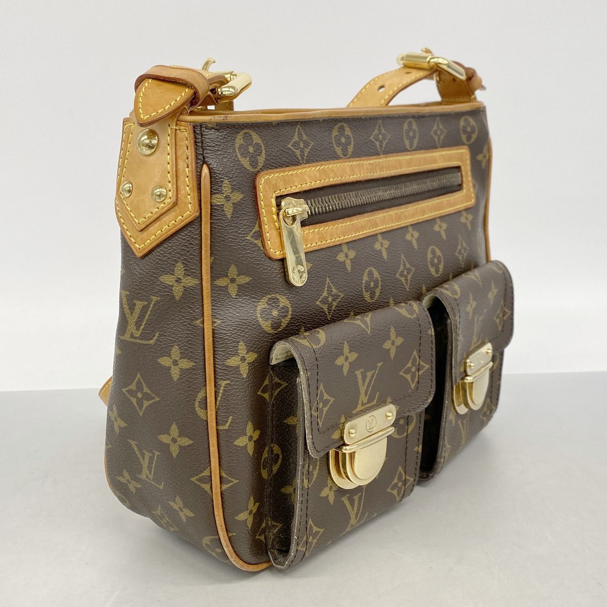 Louis Vuitton Shoulder Bag Monogram Hudson GM Brown — view 2