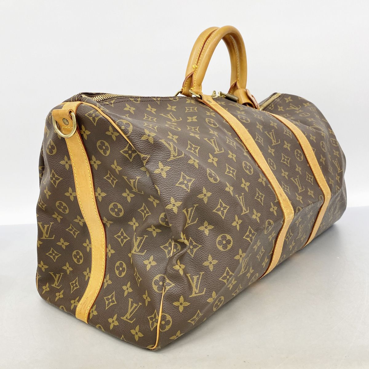 Louis Vuitton Boston Bag Monogram Keepall Bandouliere 55 Brown — view 2