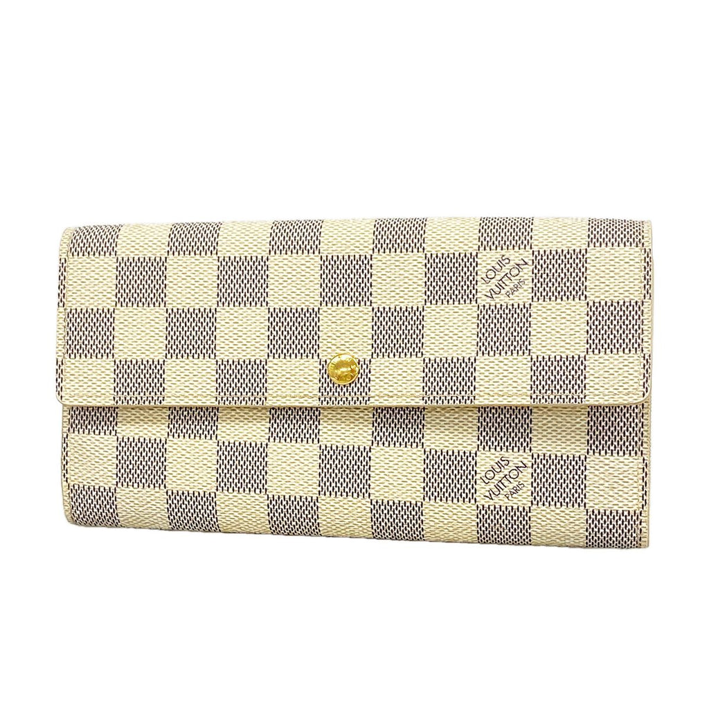 Louis Vuitton Wallet Damier Azur Portefeuille Sarah White