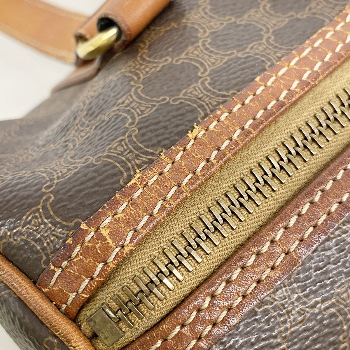 Celine Handbag Macadam Brown Gold — view 7