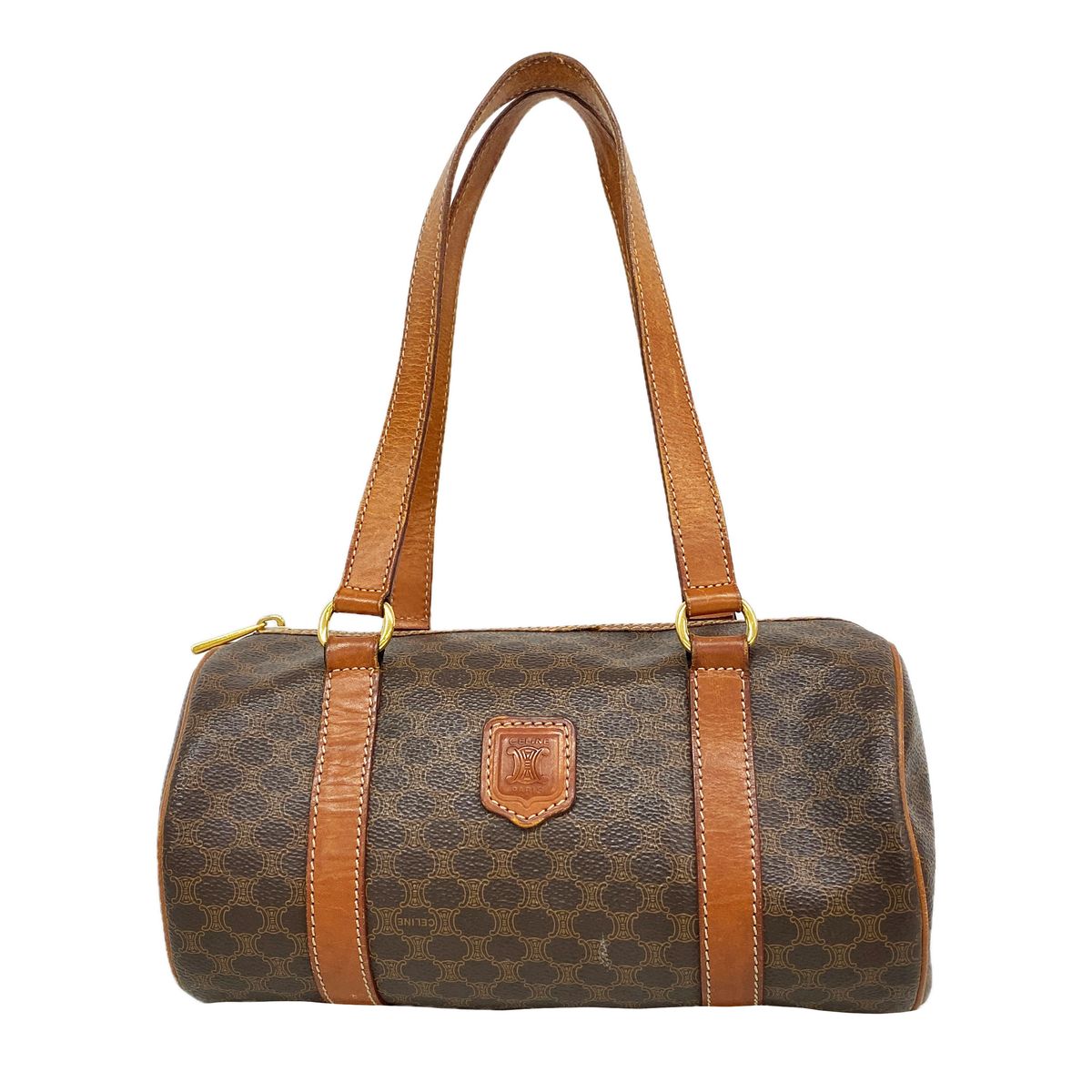 Celine Handbag Macadam Brown Gold