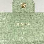 Chanel Wallet Quilted Caviar Leather Green Champagne Gold — view 4