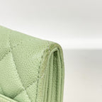 Chanel Wallet Quilted Caviar Leather Green Champagne Gold — view 5