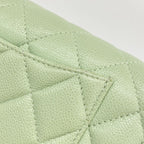 Chanel Wallet Quilted Caviar Leather Green Champagne Gold — view 8