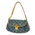Louis Vuitton Handbag Monogram Denim Mini Pleaty Blue