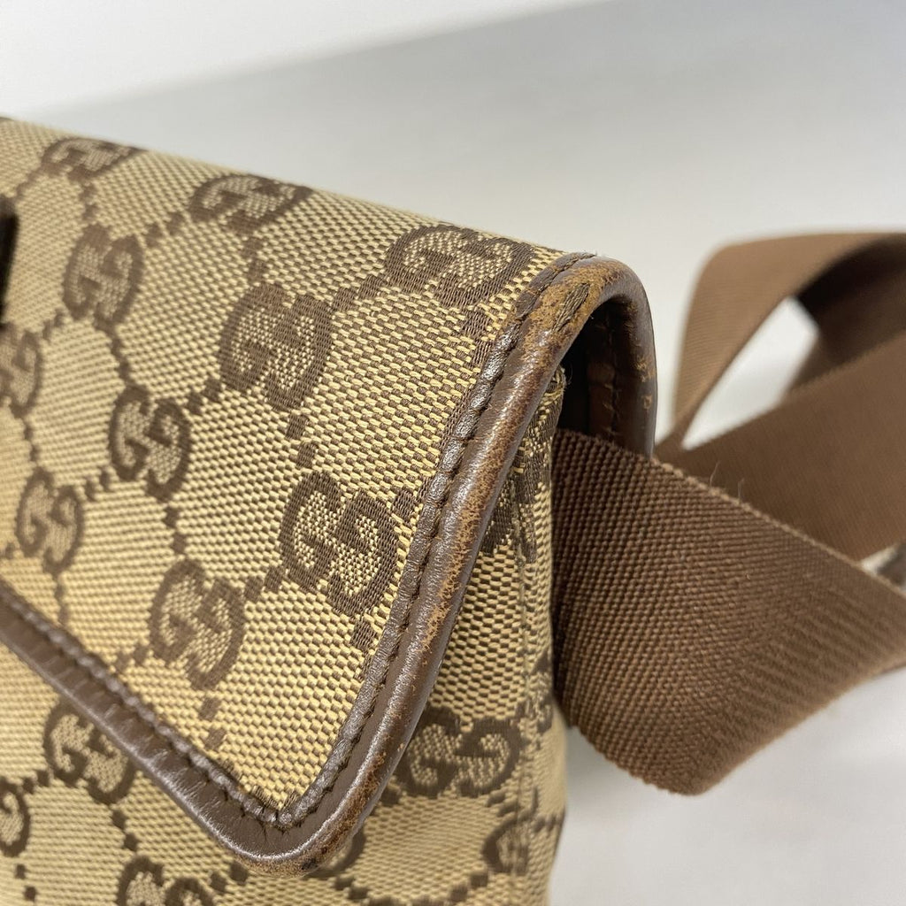 Gucci Waist Bag GG Canvas Brown Silver — view 6