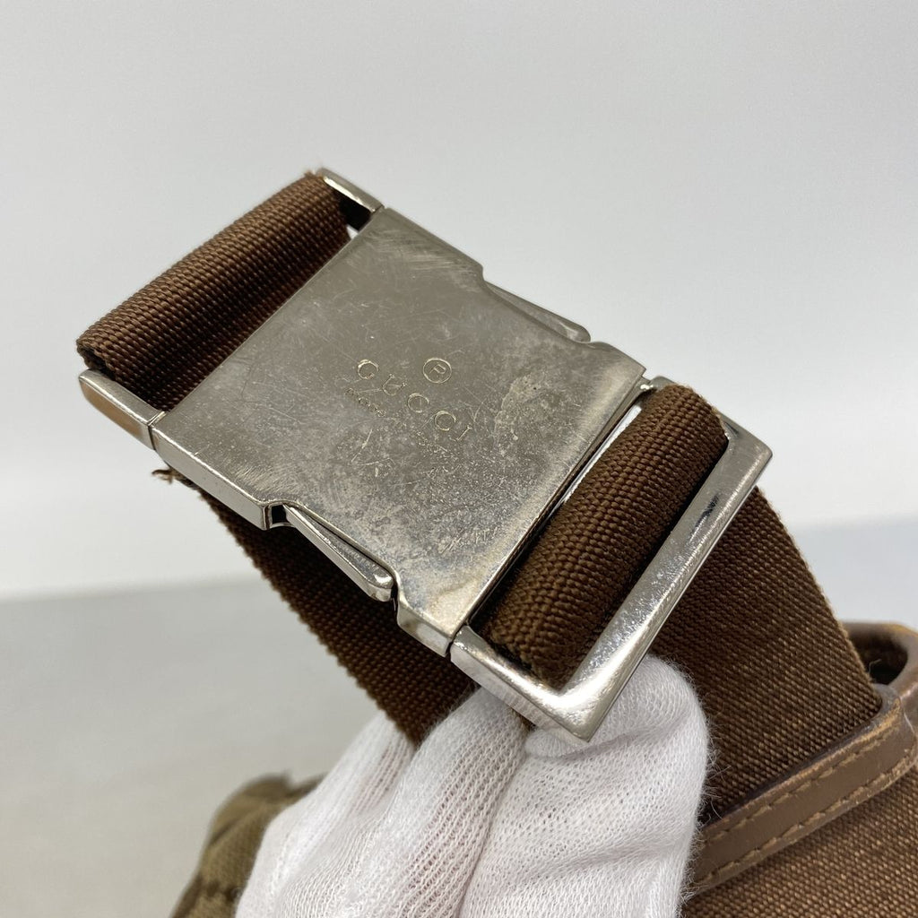 Gucci Waist Bag GG Canvas Brown Silver — view 7