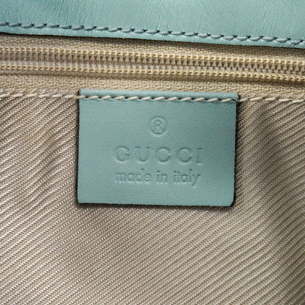 Gucci Shoulder Bag Suede Light Green Champagne Gold — view 5