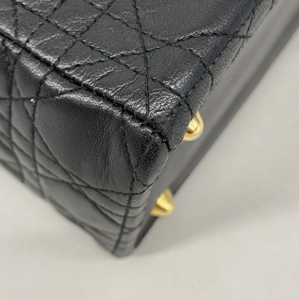 Dior Handbag Cannage Lady Leather Black Gold — view 6