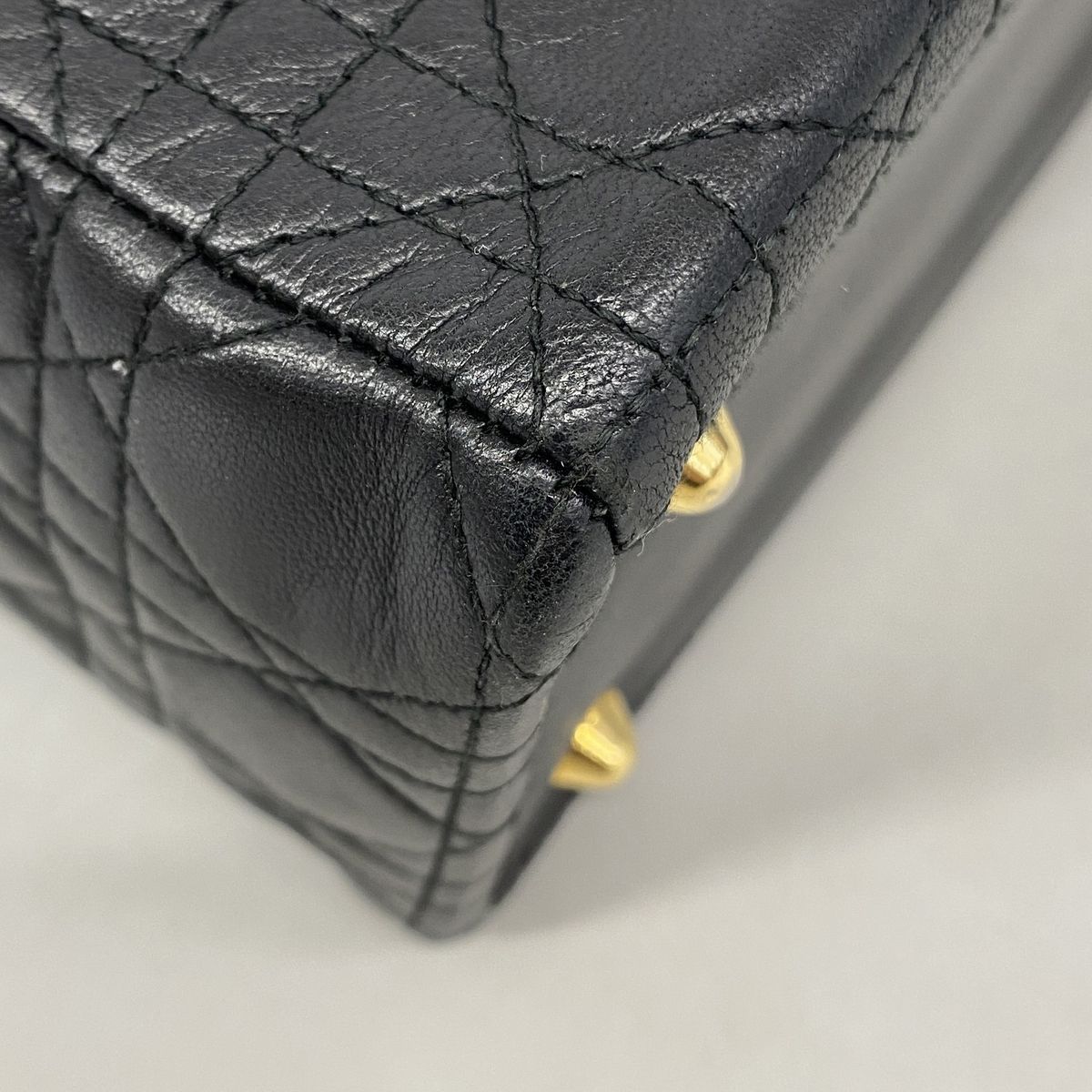 Dior Handbag Cannage Lady Leather Black Gold — view 6