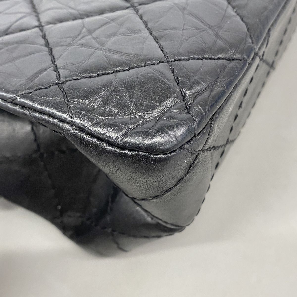 Chanel Shoulder Bag 2.55 Calfskin Black Silver — view 6