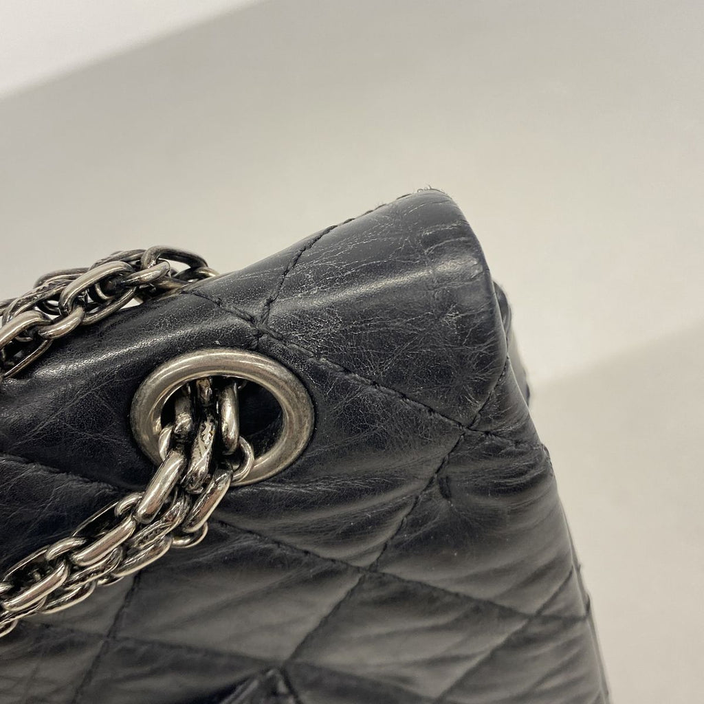 Chanel Shoulder Bag 2.55 Calfskin Black Silver — view 7
