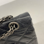 Chanel Shoulder Bag 2.55 Calfskin Black Silver — view 7