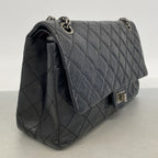 Chanel Shoulder Bag 2.55 Calfskin Black Silver — view 2