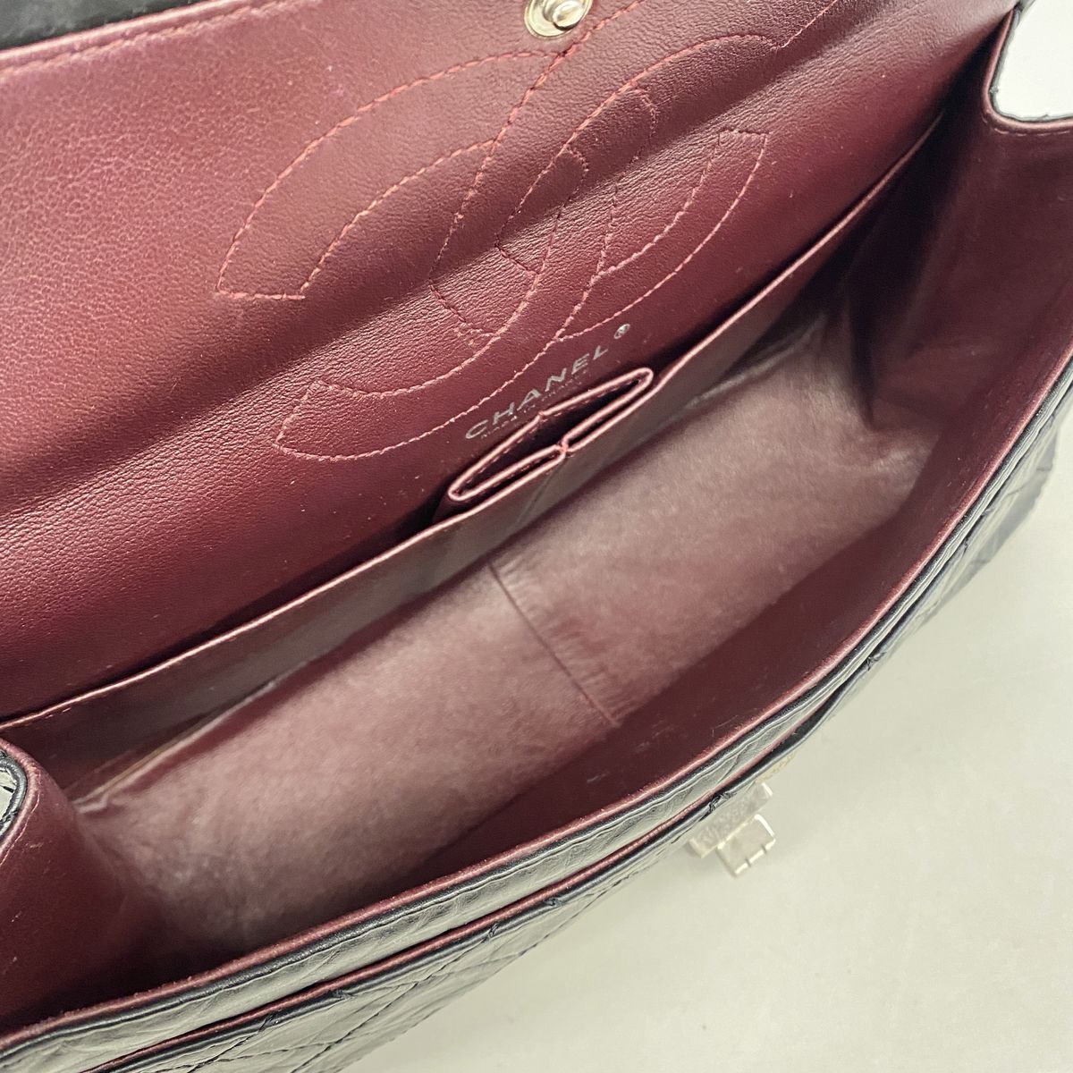 Chanel Shoulder Bag 2.55 Calfskin Black Silver — view 4