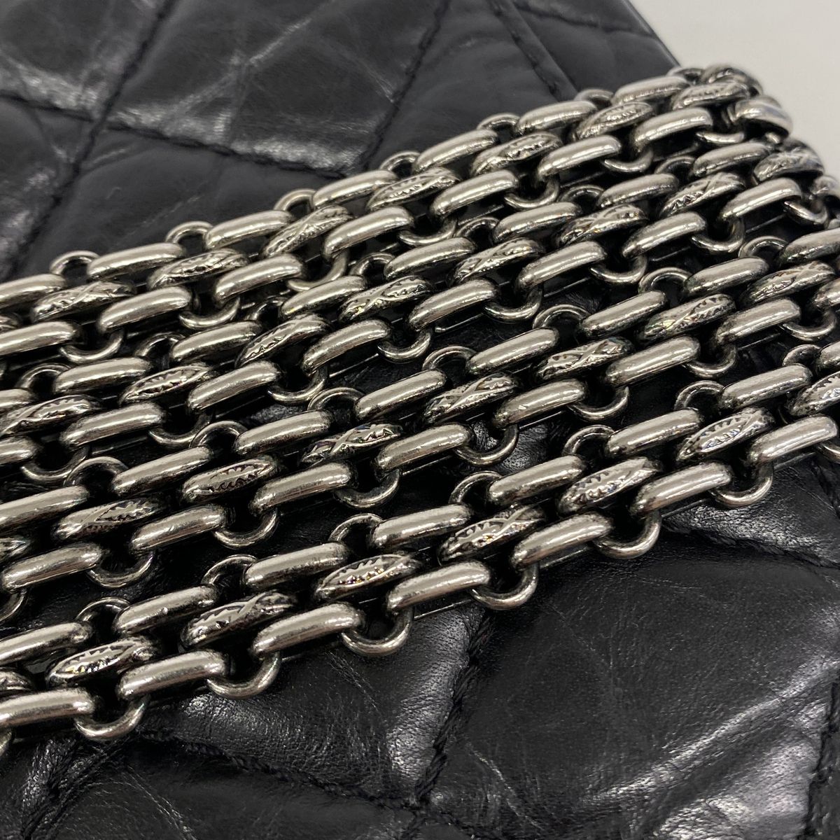 Chanel Shoulder Bag 2.55 Calfskin Black Silver — view 8