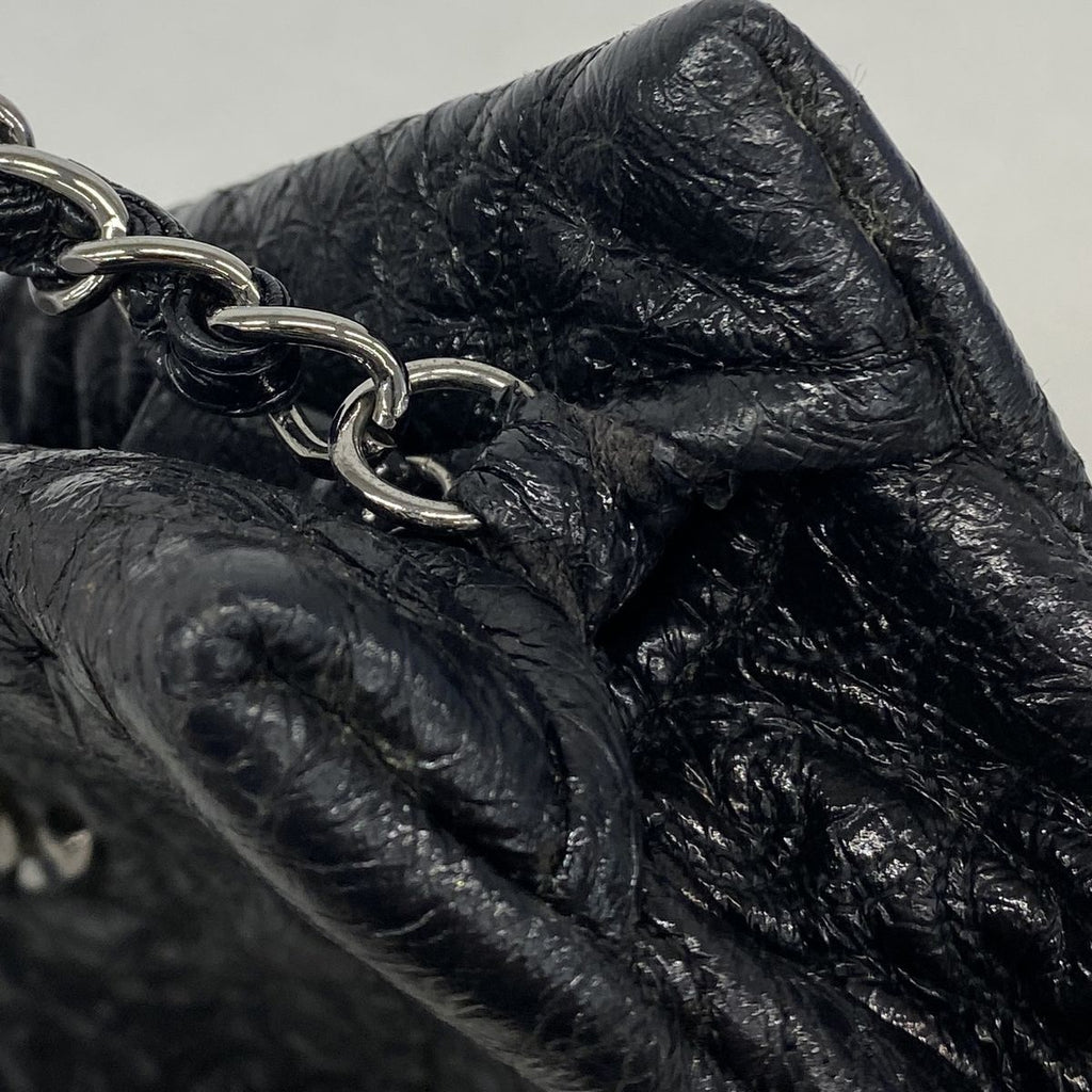 Chanel Shoulder Bag Camellia Leather Black Silver — view 8