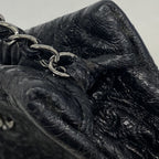 Chanel Shoulder Bag Camellia Leather Black Silver — view 8