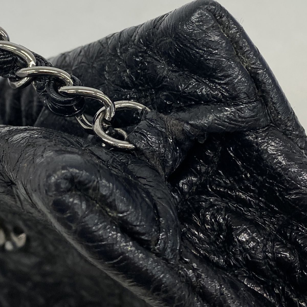 Chanel Shoulder Bag Camellia Leather Black Silver — view 8