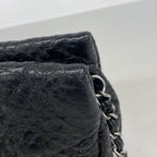 Chanel Shoulder Bag Camellia Leather Black Silver — view 6